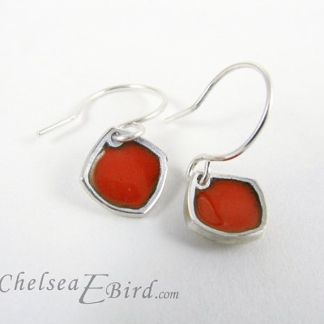 Chelsea Bird Designs Chroma Orange Hook Earrings