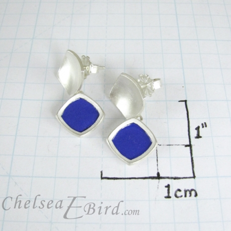 Chroma Royal Stud Drop Earrings by Chelsea E. Bird