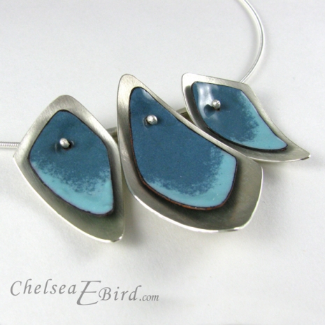 Chelsea Bird Designs Flame 3 Piece Teal Necklace