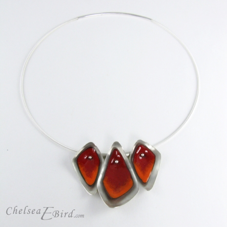 Chelsea Bird Designs Flame 3 Piece Red Necklace
