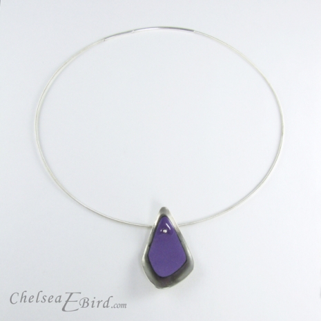 Chelsea Bird Designs Flame Single Purple Necklace