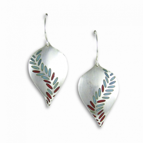 Chelsea Bird Jewelry Parra Large Aqua and Red Hook Earrings