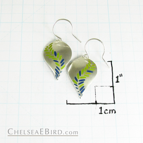 Chelsea Bird Jewelry Parra Large Lime and Teal Hooks Size