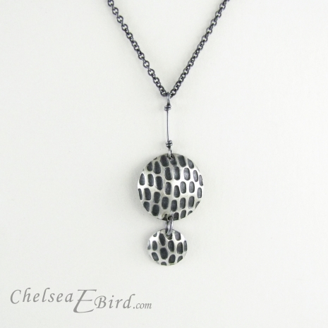 Chelsea Bird Jewelry Pixel Double Round Patina Pendant