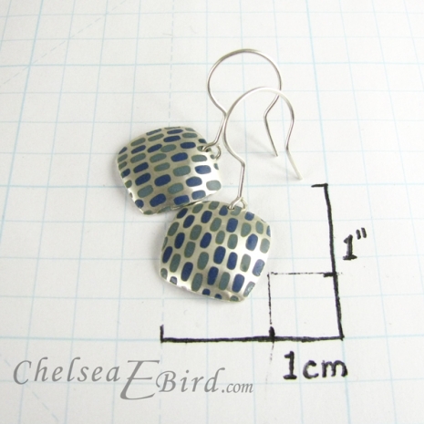 Chelsea Bird Designs Pixel Large Square Enameled Hooks Size