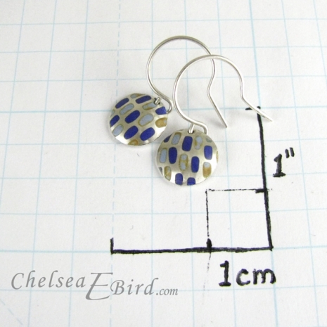 Chelsea Bird Designs Pixel Small Round Enameled Hooks Size