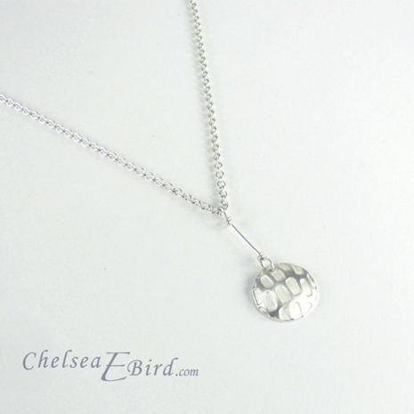 Chelsea Bird Designs Pixel Small Round Silver Pendant