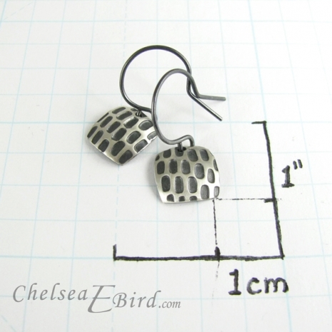 Chelsea Bird Designs Pixel Small Square Patina Hooks Size