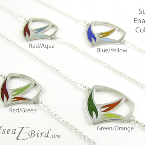 Sula Pendants with color names by Chelsea E. Bird
