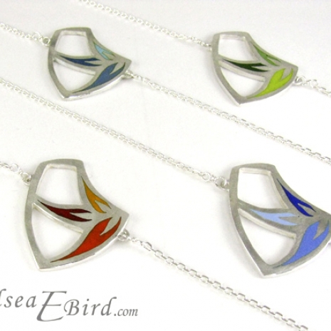 Sula Small Sail Pendants in Teal, Green, Red and Blue. By Chelsea E.Bird