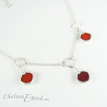 Chelsea Bird Designs Chroma 3 Piece Necklace Red/Orange