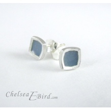 Chroma Teal Small Stud Earrings by Chelsea E. Bird