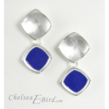 Chroma Royal Stud Drop Earrings by Chelsea E. Bird