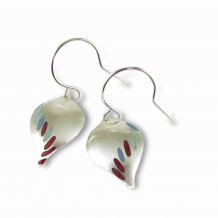 Chelsea Bird Jewelry Parra Medium Hook Earrings Aqua and Red