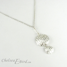 Chelsea Bird Jewelry Pixel Double Round Silver Pendant