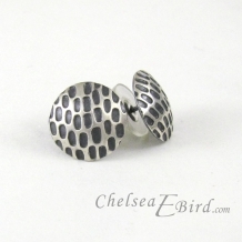 Chelsea Bird Designs Pixel Large Round Patina Stud Earrings