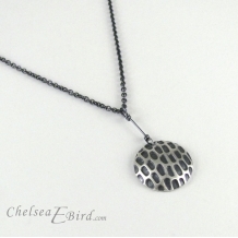 Chelsea Bird Designs Pixel Large Round Patina Pendant