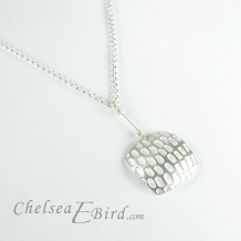 Chelsea Bird Designs Pixel Large Square Silver Pendant