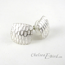 Chelsea Bird Designs Pixel Large Square Silver Stud Earrings