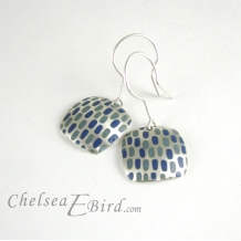 Chelsea Bird Designs Pixel Large Square Enameled Hook Earrings
