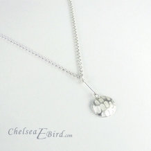Chelsea Bird Designs Pixel Small Round Silver Pendant