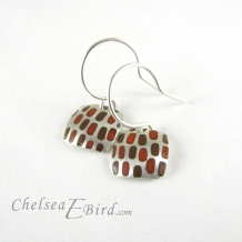 Chelsea Bird Designs Pixel Small Square Enameled Hook Earrings