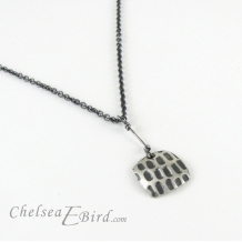 Chelsea Bird Designs Pixel Small Square Patina Pendant