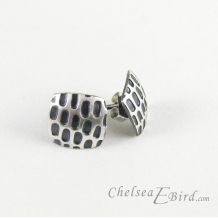 Chelsea Bird Designs Pixel Small Square Patina Stud Earrings