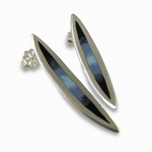 Salix Long Teal Stud Earrings by Chelsea E. Bird