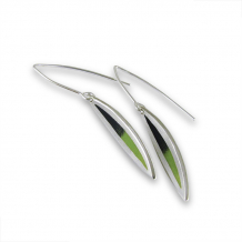 Salix Small Green Fade Hook Earrings by Chelsea E. Bird