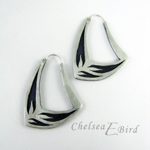 Sula Silver and Patina Hoop Earrings