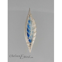 Enameled Leaf Brooch