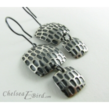 Pixel Double Patina Hook Earrings