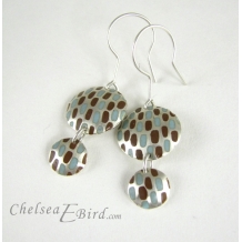 Chelsea Bird Designs Pixel Double Round Enameled Hook Earrings