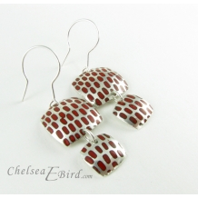 Chelsea Bird Designs Pixel Double Square Enameled Hook Earrings