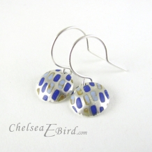 Chelsea Bird Designs Pixel Small Round Enameled Hook Earrings