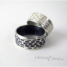 Chelsea Bird Designs Pixel Wide Band Rings